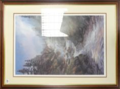 Elizabeth HOLSTEAD (20th Century) Signed Print 'The Waterfall'. Framed behind glass. Size incl.