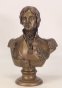 A bronzed-resin Heritage sculptures bust of Nelson. (H: 30cm)