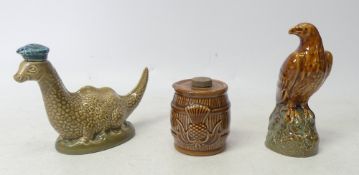 Beswick Scotch Whiskey miniature decanters to include Golden Eagle(sealed), Barrel, Loch Ness