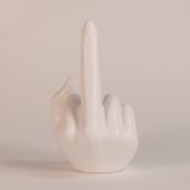 Anissa Kermiche candlestick in the form of a hand with a raised middle finger 'French For