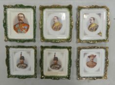 Six Victorian Earthenware Wall Plaques. Each depicting notable figures from the Boer War. Some