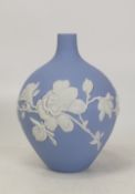 Wedgwood magnolia blossom jasper bud vase, Height 14cm.