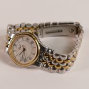 LONGINES ladies wrist watch with bi-metallic bracelet, wearable length about 17.5cm. Diameter 23mm