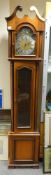 Modern longcase clock. Damage to pediment. Height: 202cm