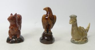 Beswick Scotch Whiskey miniature decanters to include Golden Eagle, Squirrel (Sealed), Loch Ness