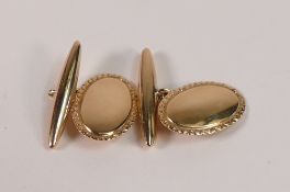 Pair gentleman's 9ct gold cufflinks, 3.6g.