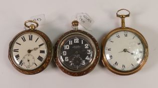 Three large pair cased watches, no keys so sold as not working. No condition report available on