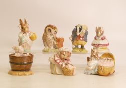Royal Albert Beatrix Potter Character Figures to include:- Hunca Munca, Mrs Tiggy-Winkle Washing,