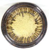 Rhinoss Pottery (Paul Burton) Large Studio Pottery Bowl. Drip and speckled brown glaze. Base has