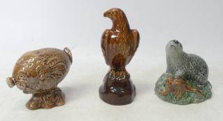 Beswick Scotch Whiskey miniature decanters to include Flying Haggis, Badger(sealed), Golden Eagle(