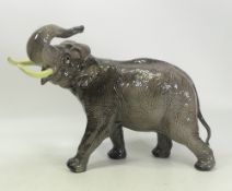 Beswick large gloss trumpeting Asian elephant 30cm tall x 30cm wide