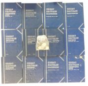 Collection of partially filled and empty coin collectors albums, with some, mainly smaller