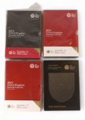 4 x UK coin collections, Emblems of Britain, 2013, 2014 & 2015 annual coin sets,