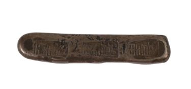 Chinese / Tibetan or similar bar / coin, possibly silver but not tested so grade unknown. 7.5cm