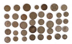 A collection of Pre 1947 Silver coins, including 62.8g of pre 1919 and 391.6 grams of pre 1947