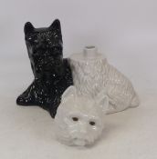 A Wade Scotch Black & White Whiskey decanter of Scottie dogs. Height 19.5cm.