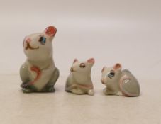 Wade happy family series, Mouse Family, Pink tails. (3)