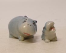 Wade Hippopotamus & Calf whimsies from the happy family series. (2)