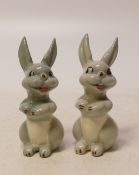Wade 1950's Laughing Rabbits. Height 7cms. (2)