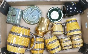 Wade selection to include- Various sized Barrel Style Tankards, Minster Ginger Ale advertising