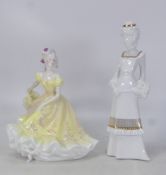 Two lady figures to include Royal Doulton Ninette HN2379 and Spode Rose. (H: 24.5cm) (2)