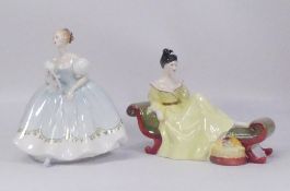 Two Royal Doulton lady figures to include At Ease HN2473 and First Dance HN2803 (both rejects). (