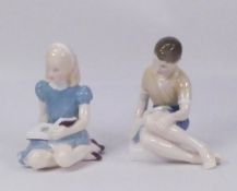 Two Royal Doulton character figures to include Treasure Island HN2243 and Alice HN2158. (H: 13.