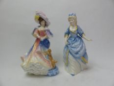 Royal Doulton Figurine Katherine HN3708, together with Christine HN3767 (2).