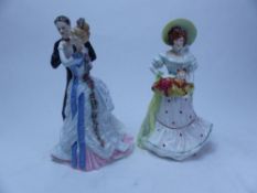 Two Royal Doulton figures to include Jane HN3711 and Anniversary HN3625, both seconds. (H: 22.