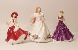 Three Royal Doulton lady figures to include Joanne HN3422, Pretty Ladies Christmas Day HN5350 and