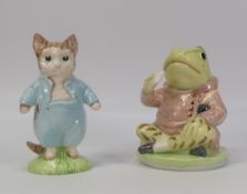 Royal Doulton Beswick Tom Kitten and Jeremy Fisher, a pair of large gold edition, limited edition