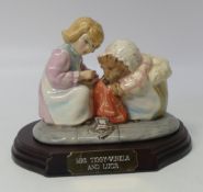 Royal Doulton, Beswick Ware Beatrix Potter Character Figure Mrs Tiggy-winkle and Lucie gold edition,
