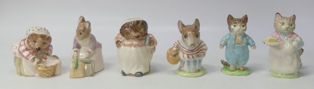 Beswick Beatrix Potter BP-3b Character Figures to include:- Mrs Tittlemouse, Tom Kitten, Hunca Munca