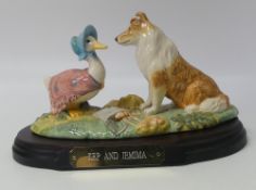 John Beswick, Beatrix Potter Character Figure Kep and Jemima, P4091, limited edition 210 complete
