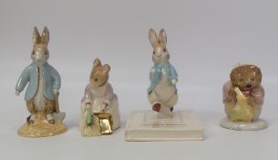 Beatrix Potter's Beswick Character figures to include:- Peter on His Book P4217, Peter Rabbit