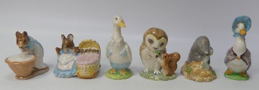 Beswick Beatrix Potter BP-3b Character Figures to include:- Mr Drake Puddle-Duck, Jemima Puddle-