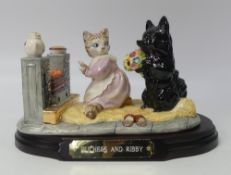 Royal Doulton, Beswick Ware Beatrix Potter Character Figure 'Duchess and Ribby' gold edition,