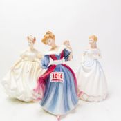 Three Royal Doulton lady figures to include Amy HN3316, figure of the year 1991, with certificate,