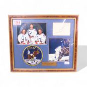 Space Exploration, a framed Apollo 11 cloth patch, together with a white card signed by Neil