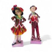 Royal Doulton early figures Pearly Boy HN2035 and Pearly Girl HN2036 (2).