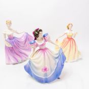 Three Royal Doulton lady figures to include Angela HN3419, signed, Deborah HN3644 and Rachel HN3976,
