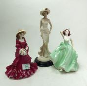 Coalport Lady Figurines to include:- The Archive Collection 'Young Love' green colourway, L/E 401,