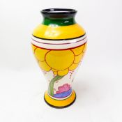 Wedgwood Clarice Cliff Collection Large Bizarre Vase, height 30.5cm.