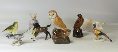 Prototype, Victoria Bourne for Peggy Davies Handpainted Table Lamp. Painted with bird in a