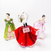Three Royal Doulton lady figures to include Karen HN2388, Gemma HN3661 and Danielle HN3001. (H: