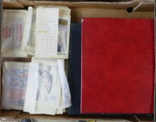 2 albums and bundles of loose PHQ postal Head Quarters postcards, a tray full.