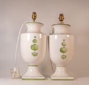 A Pair of Italian Ceramic Lamps, Height 45cm. (2)