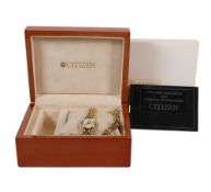 Ladies Citizen wristwatch with gold plated bracelet and a matching separate gold plated bracelet,