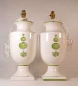 A Pair of Italian Ceramic Lamps, Height 45cm. (2)