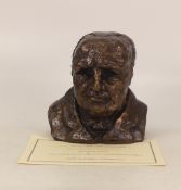 Elizabeth Forest bronze sculpture of Winston Churchill, limited edition no.2 of 150, with